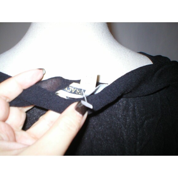 New NWT $248 Plenty Tracy Reese Off Shoulder Sweater Top Black S Layered Fine - Picture 10 of 10